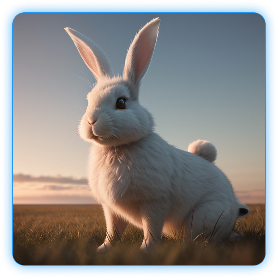 3D model of rabbit image generated in web app Arti AI: Create your art