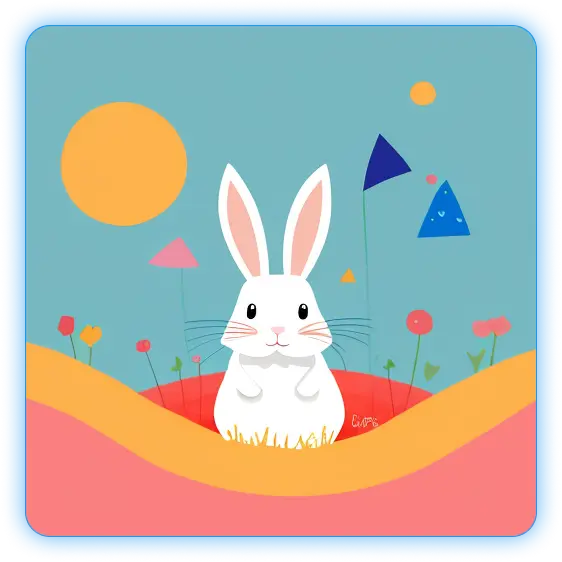 Abstract art of rabbit in field generated only in web app Arti AI: Create your art